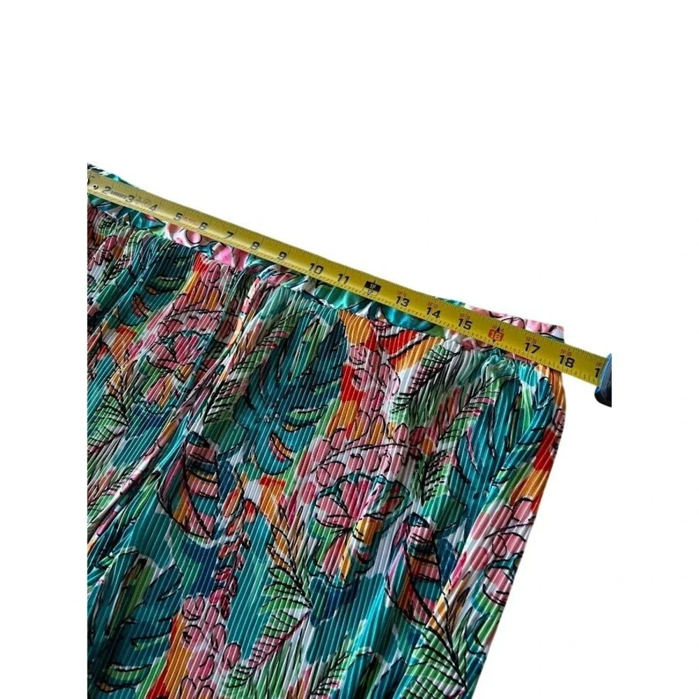 Jess Lea Pleated Tropical Floral‎ Print Drawstring Lounge Shorts Women's 2X